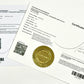 Jose Penm Certificate of Authenticity with QR codes and a gold stamp on a white background