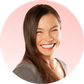 Woman with a bright smile on a pink background