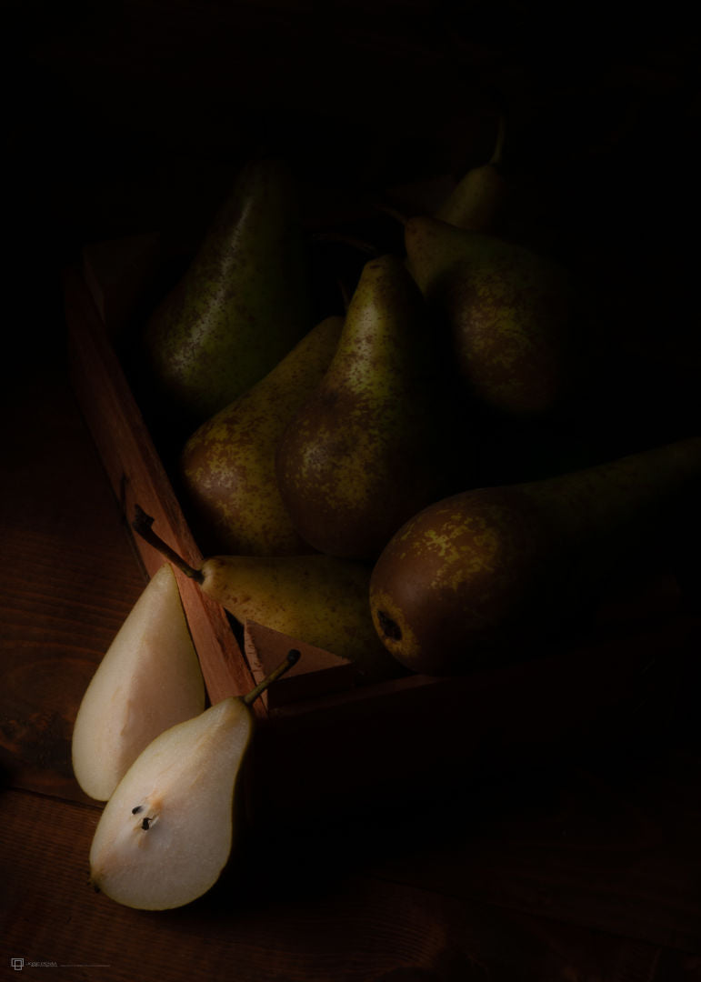 Wooden Box With Pears