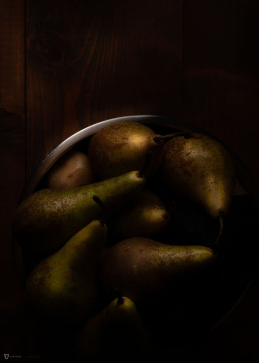 Pears In Steel Bowl 4