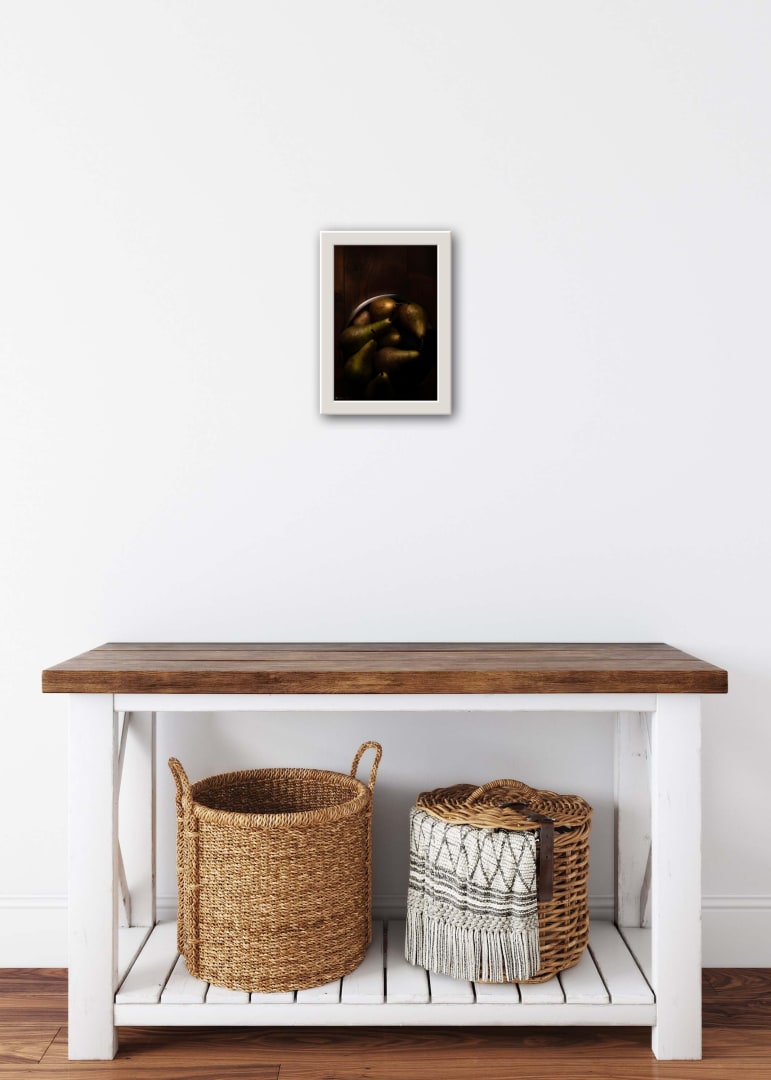 Poster Still Life Pears In Steel Bowl 4