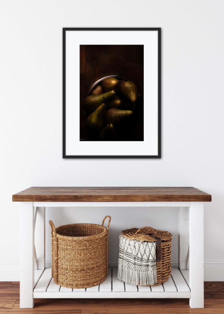 Poster Still Life Pears In Steel Bowl 4