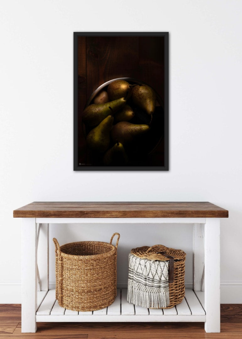 Poster Still Life Pears In Steel Bowl 4