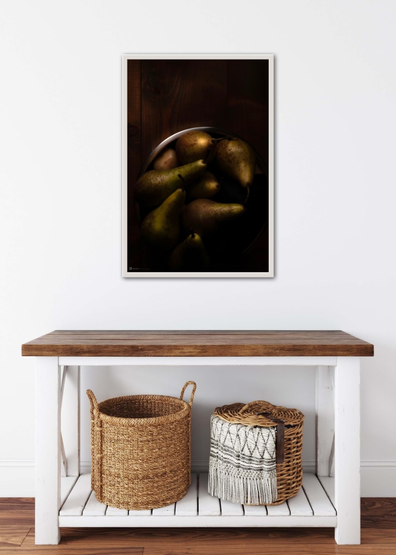 Poster Still Life Pears In Steel Bowl 4