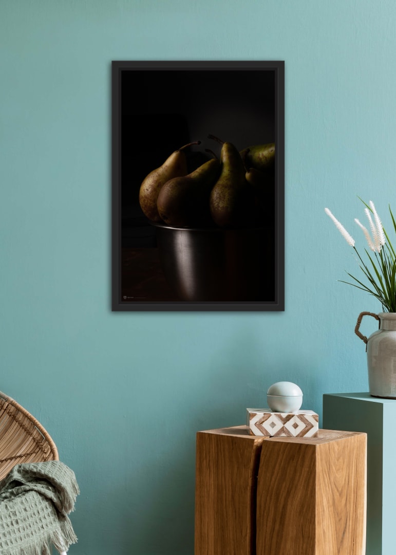 Poster Still Life Pears In Steel Bowl 1