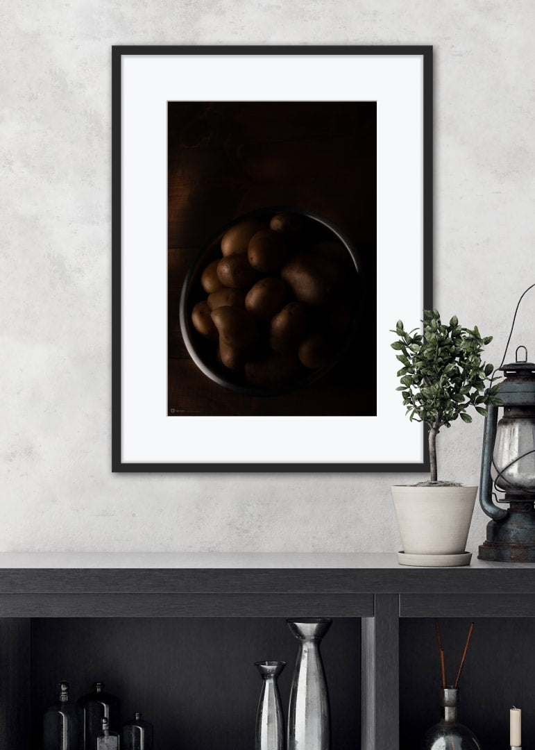 Poster Still Life Potatoes In Steel Bowl 1