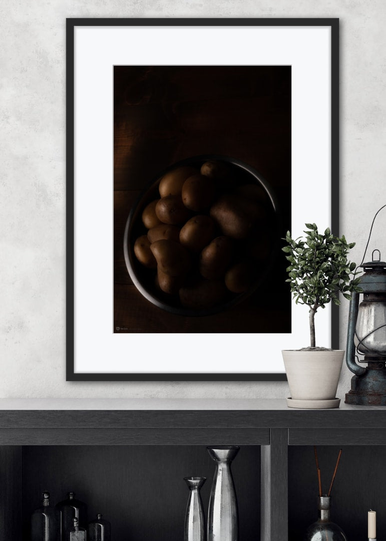 Poster Still Life Potatoes In Steel Bowl 1